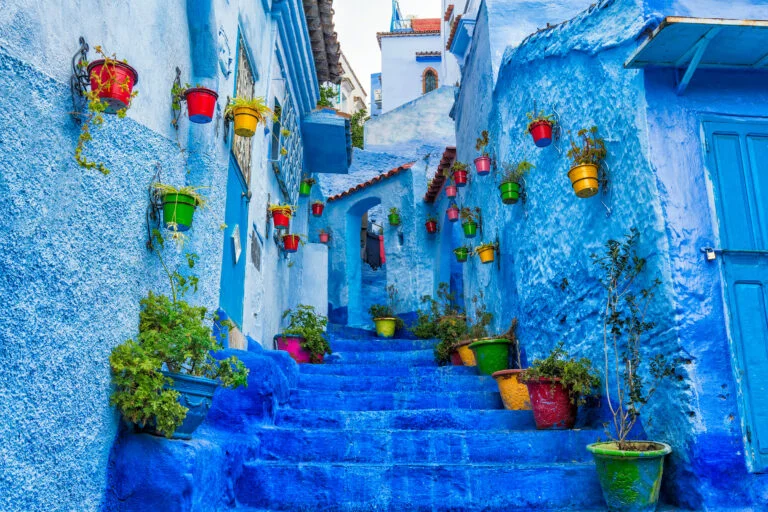 Chefchaouen blue city view during 3-day Morocco tour from Marrakech