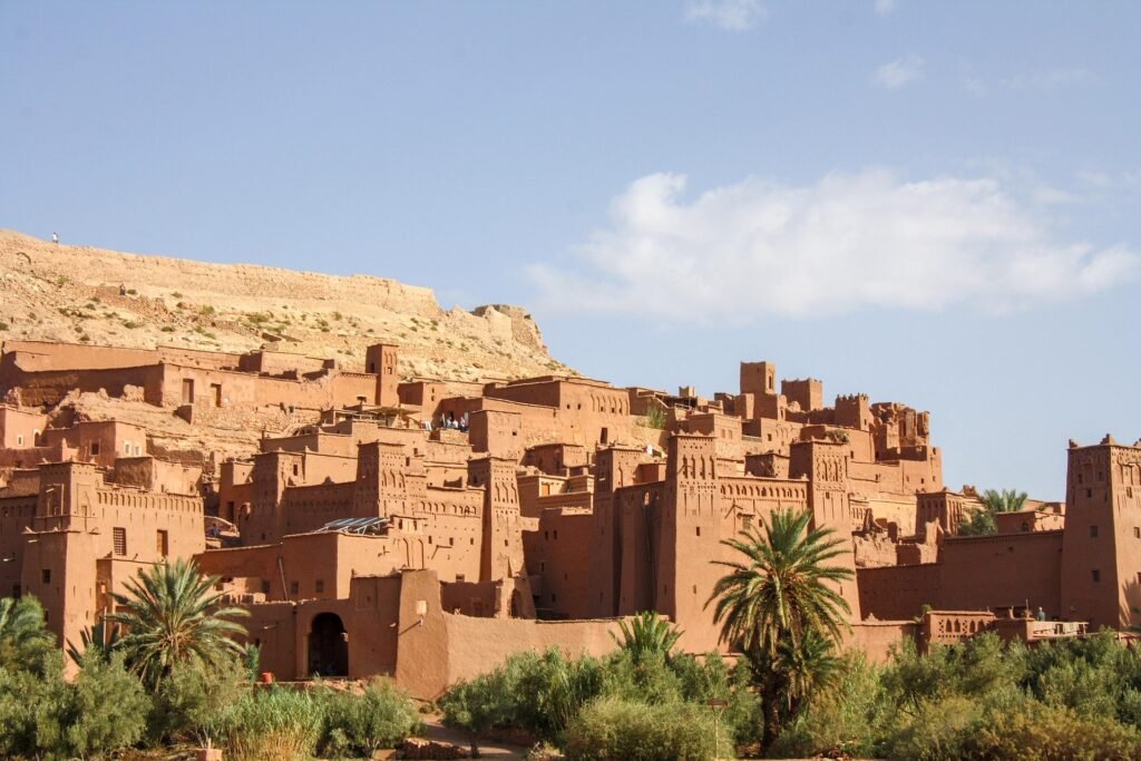 Embark on a full-day journey from Marrakech to discover Ait Ben Haddou, Morocco’s most iconic UNESCO-listed Kasbah and one of the country’s most impressive historic sites. Travel through the breathtaking landscapes of the High Atlas Mountains via the winding Tizi n'Tichka pass, offering panoramic views of valleys and Berber villages.